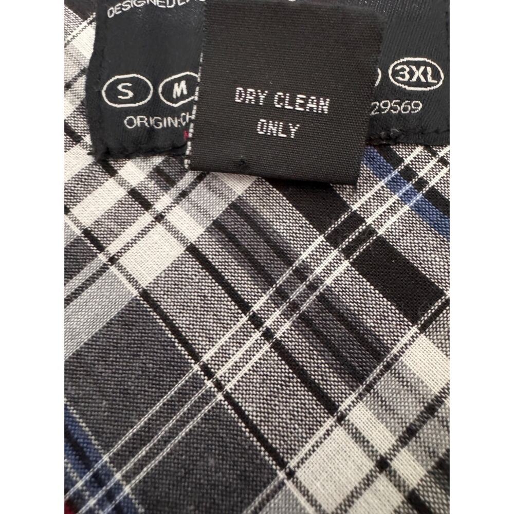 Pop Icon Clothing Black Pinstripe Vest Mens Plaid‎ Lined V-Neck Button Front xl - Picture 7 of 9